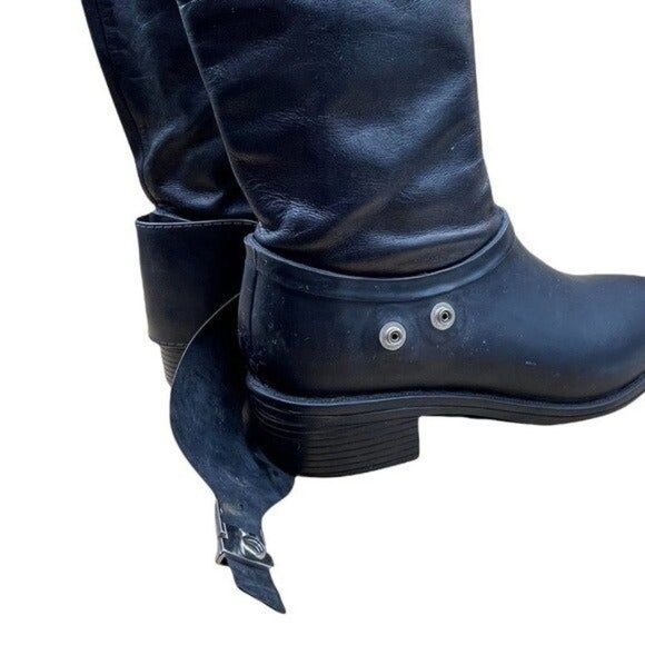 Cole Haan Corian Black Waterproof Riding Boots Size 8 - Picture 7 of 10